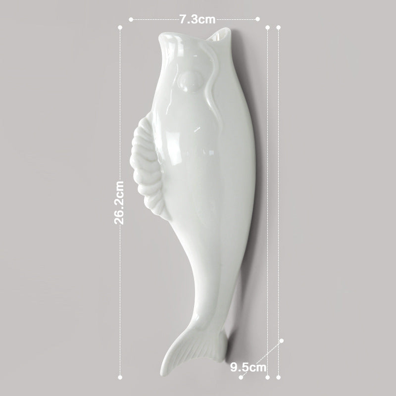 Modern Creative Wall Ceramic Goldfish Vase Restaurant Mural Wall Hanging Three-Dimensional Wall Decoration