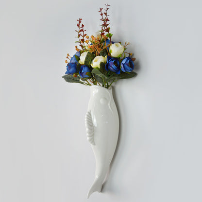 Modern Creative Wall Ceramic Goldfish Vase Restaurant Mural Wall Hanging Three-Dimensional Wall Decoration