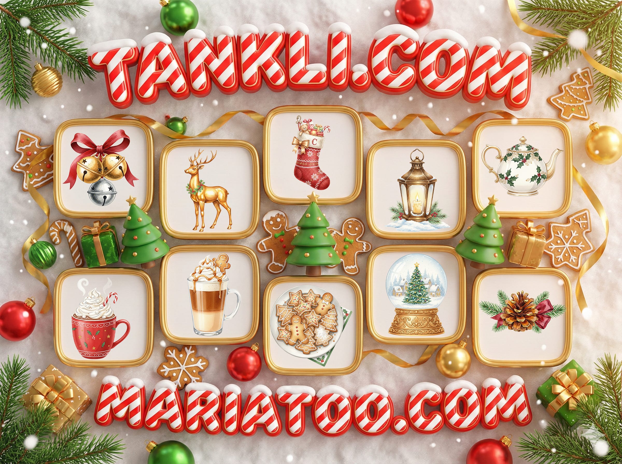 Christmas Watercolor Clipart Bundle
