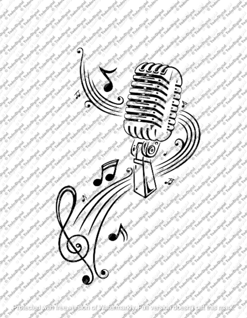 il_fullxfull.6153983786_duyh.jpg Microphone SVG File: Music Clipart Vector Graphics (Digital Download) - Image 1