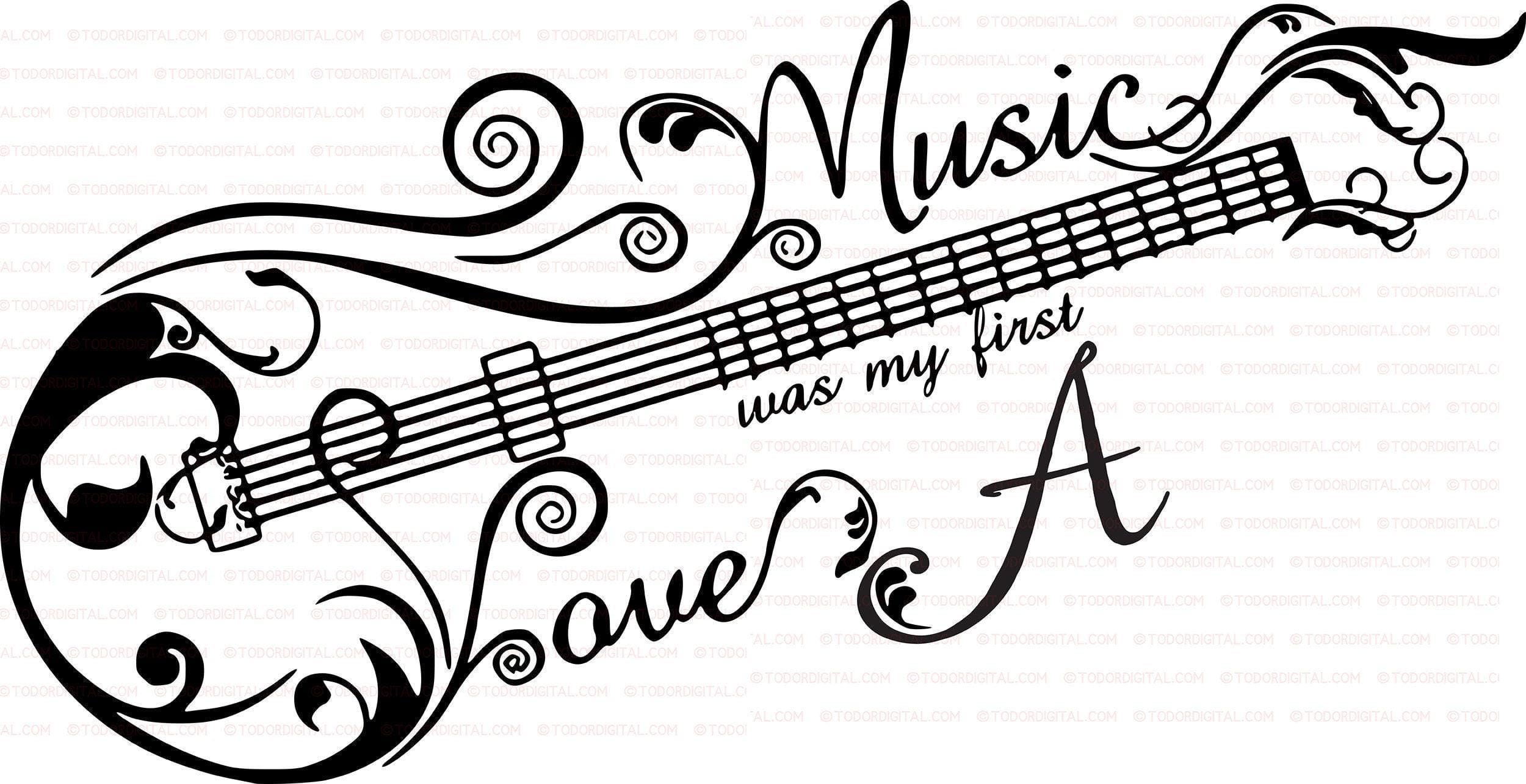 il_fullxfull.6196200378_20d1.jpg Guitar SVG File: Music Notes, Electric Guitar Vector (Digital Download) - Image 1