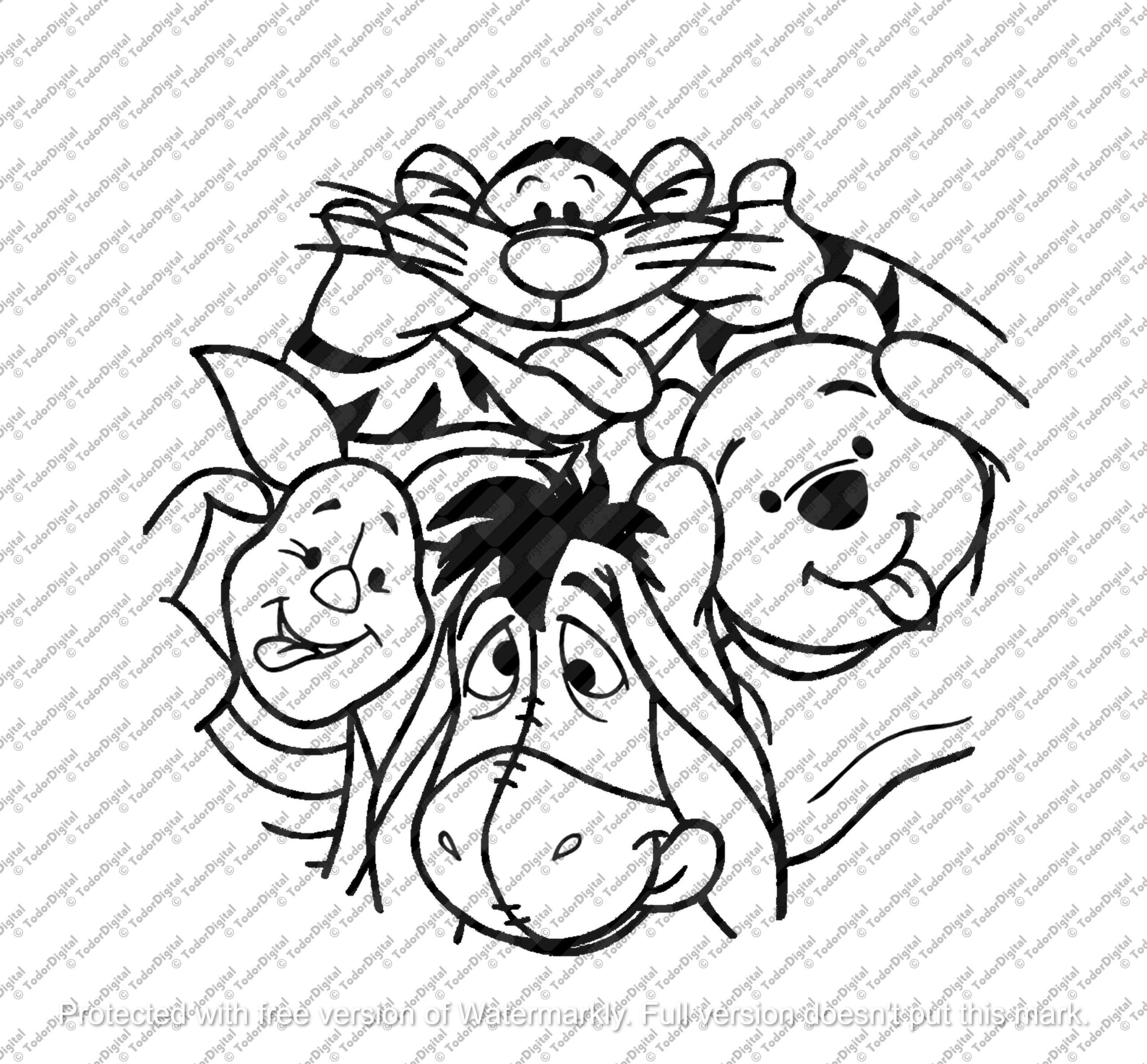 il_fullxfull.6199882657_7c02.jpg Winnie the Pooh SVG Cut File: Cartoon Characters (Digital Download) - Image 1