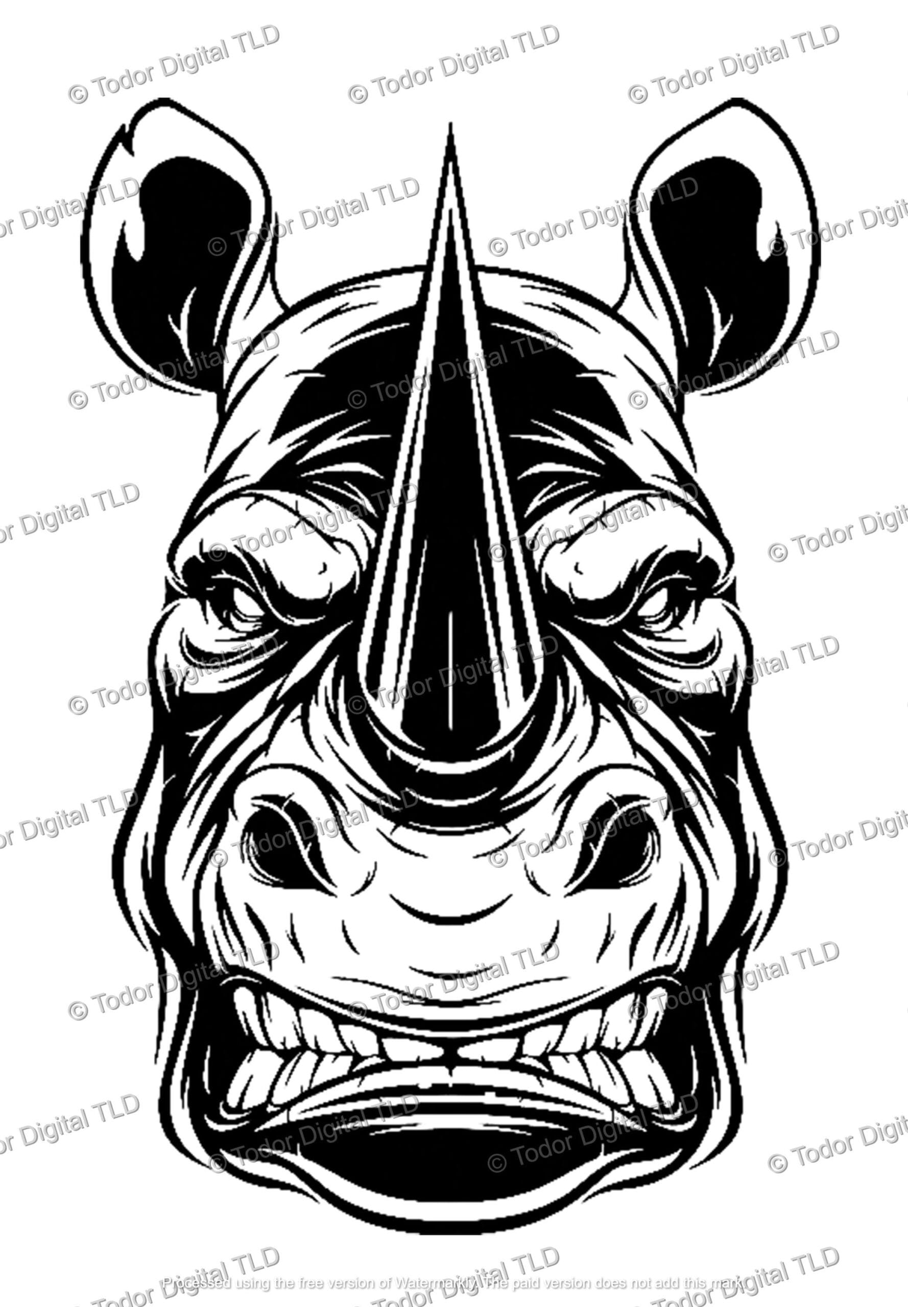 il_fullxfull.6237152570_68yn.jpg Rhino Svg File - Rhinoceros Clipart - Rhino Head Svg - Animals Svg - Safari Animals - Svg For Cricut - Svg For Silhouette - DXF - EPS - PNG - Image 1