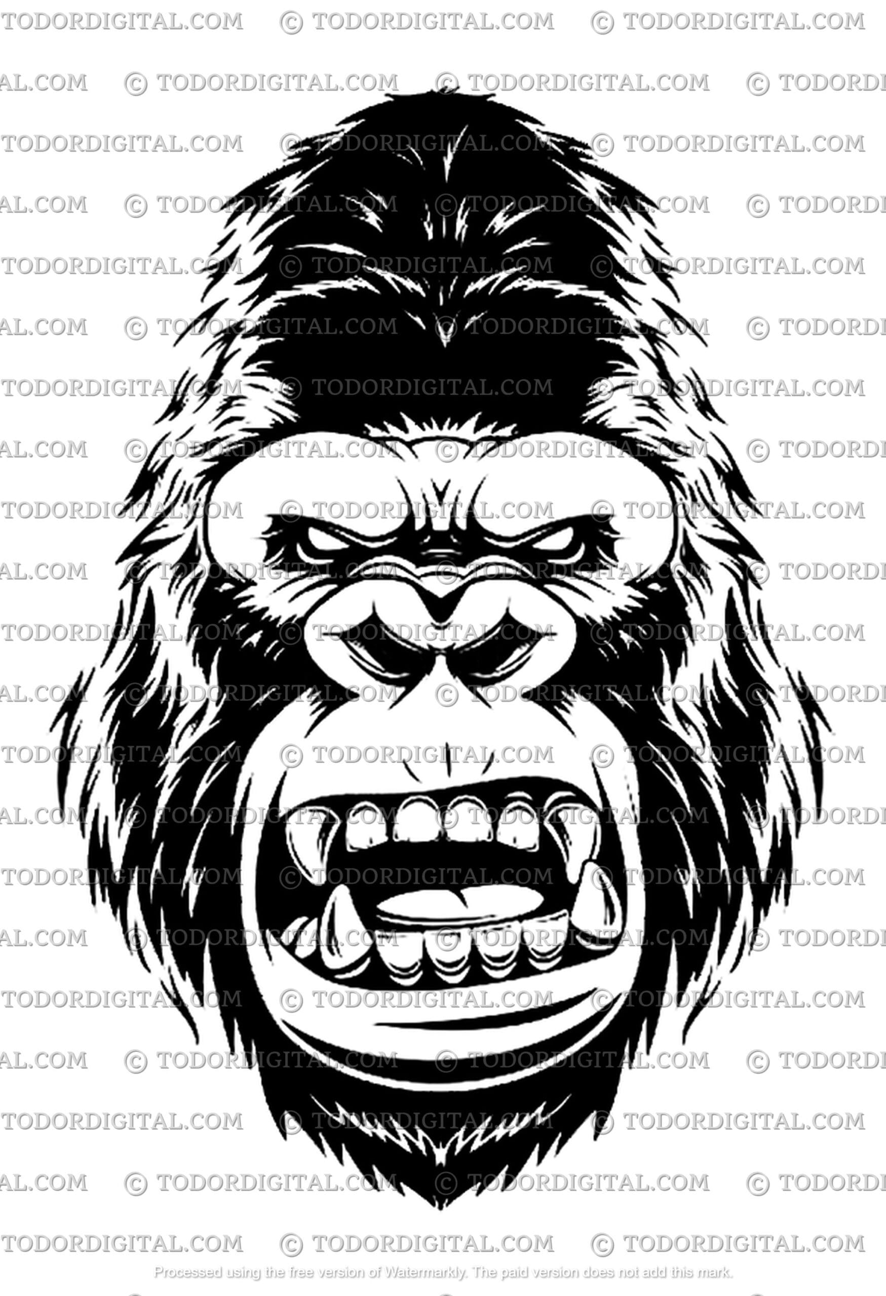 il_fullxfull.6253363406_l2n9.jpg Gorilla Svg File - Gorilla Head Clipart - Gorilla Cut File - Animals Svg File - Wild Animals Clipart - Svg For Cricut - For Silhouette - DXF - Image 1