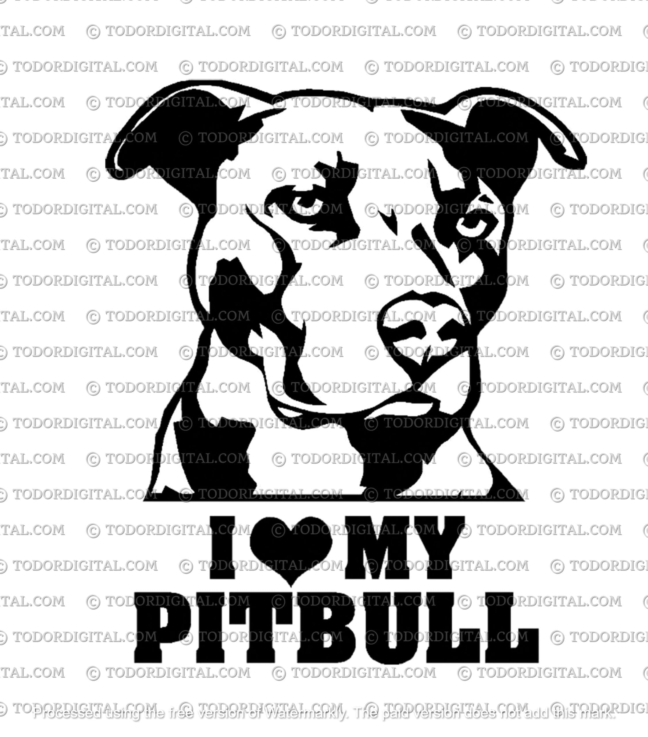 il_fullxfull.6340060437_8ssb.jpg Pitbull Dog Vector Graphics: I Love My Pitbull SVG (Digital Download) - Image 1