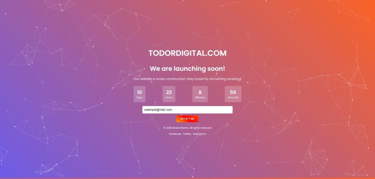 Coming Soon Page Html Template