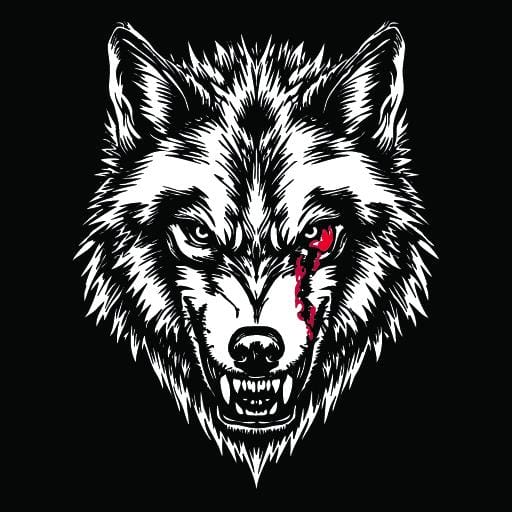 il_fullxfull.7288880411_gjy7.jpg Wounded Wolf Vector Graphic: Viking Berserker Tattoo, Cricut (Digital Download) - Image 1