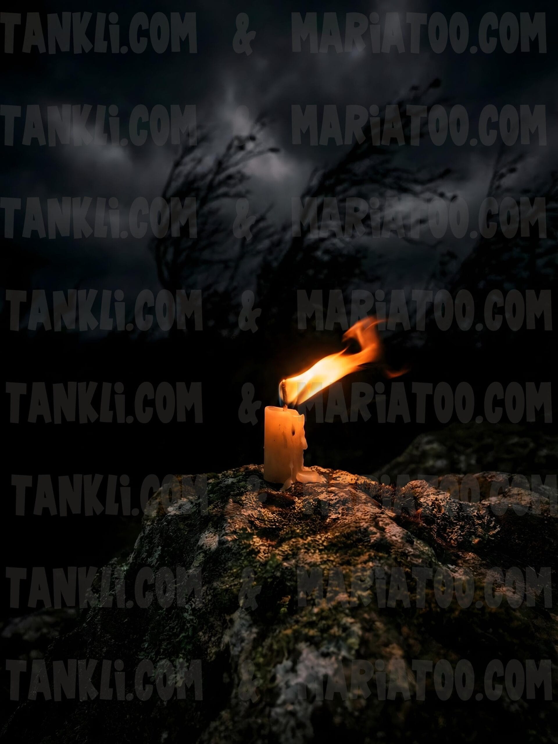 il_fullxfull.7527974063_6wpz.jpg Moody Candle in Storm Print | Symbol of Hope & Resilience | Dark Academia Wall Art | Gothic Home Decor | Mental Health | Digital Download - Image 1