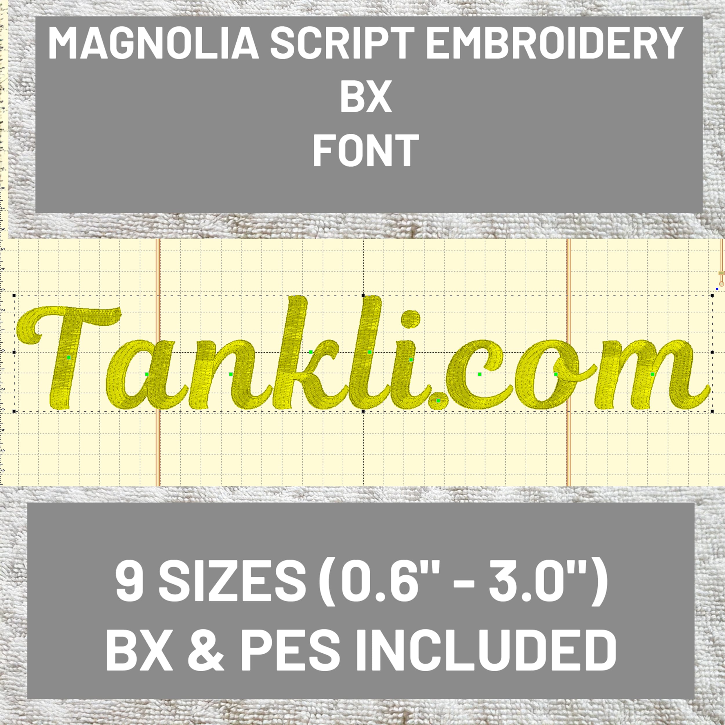 Magnolia Script Embroidery Font